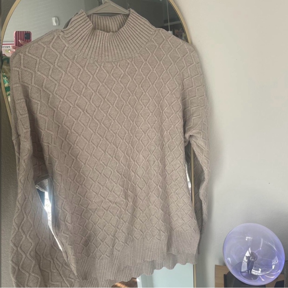 CYRUS tan sweater turtle neck